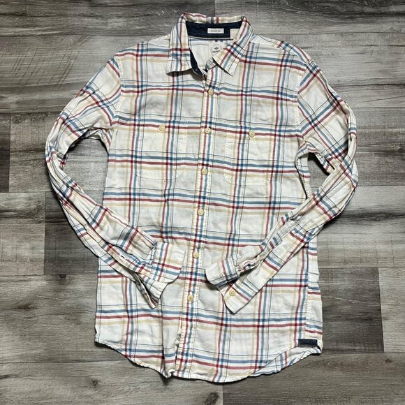 Dockers Windblown Twill Long Sleeve Slim Fit Plaid Shirt Multi Men’s Size S - Picture 2 of 9